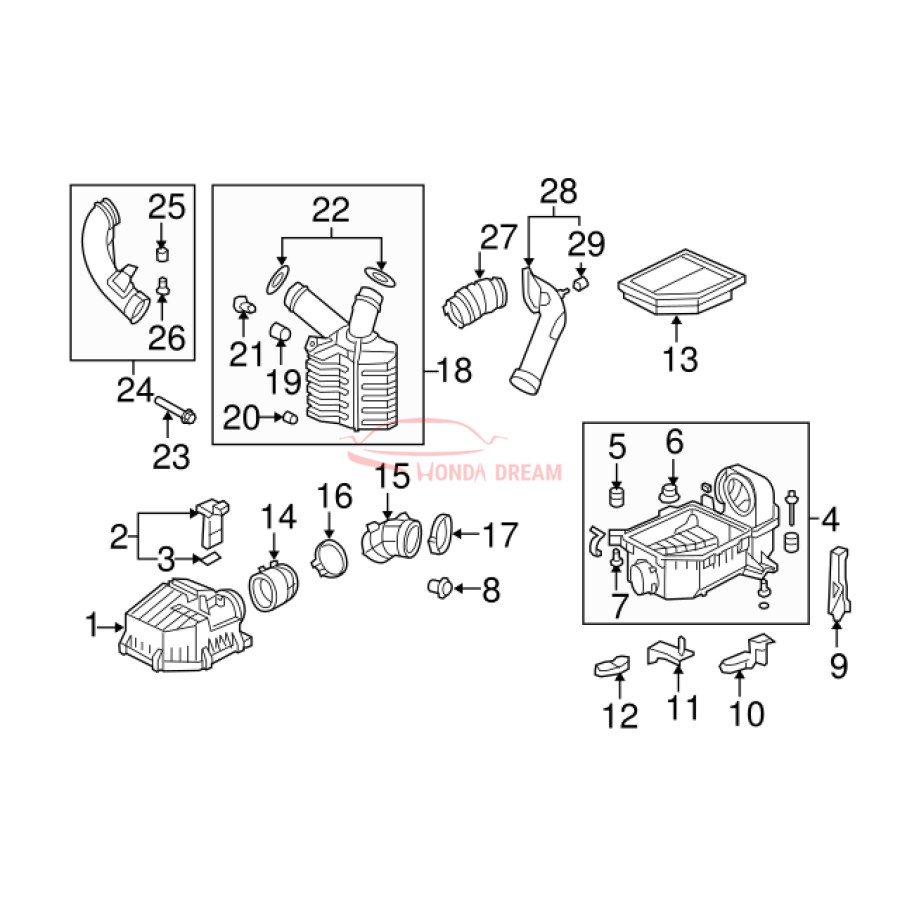 SET,AIR/C CASE (17202-RNA-A00) - 2