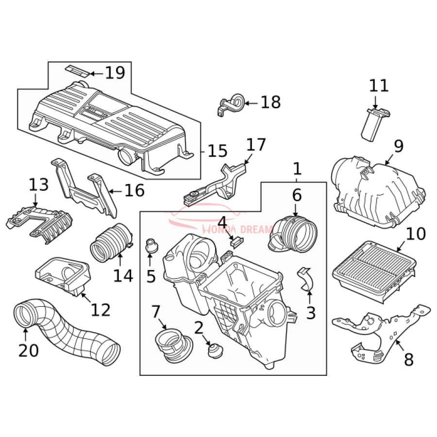 COVER COMP,AIR/C (17210-5K0-A00) - 2