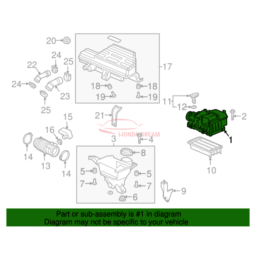 COVER COMP,AIR/C (17210-5PA-A00) - 3