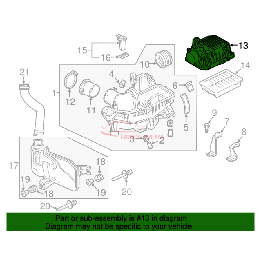 COVER COMP,AIR/C (17210-5R1-J01) - 3