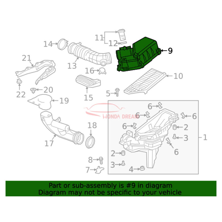 COVER COMP,AIR/C (17210-6L2-A01) - 3