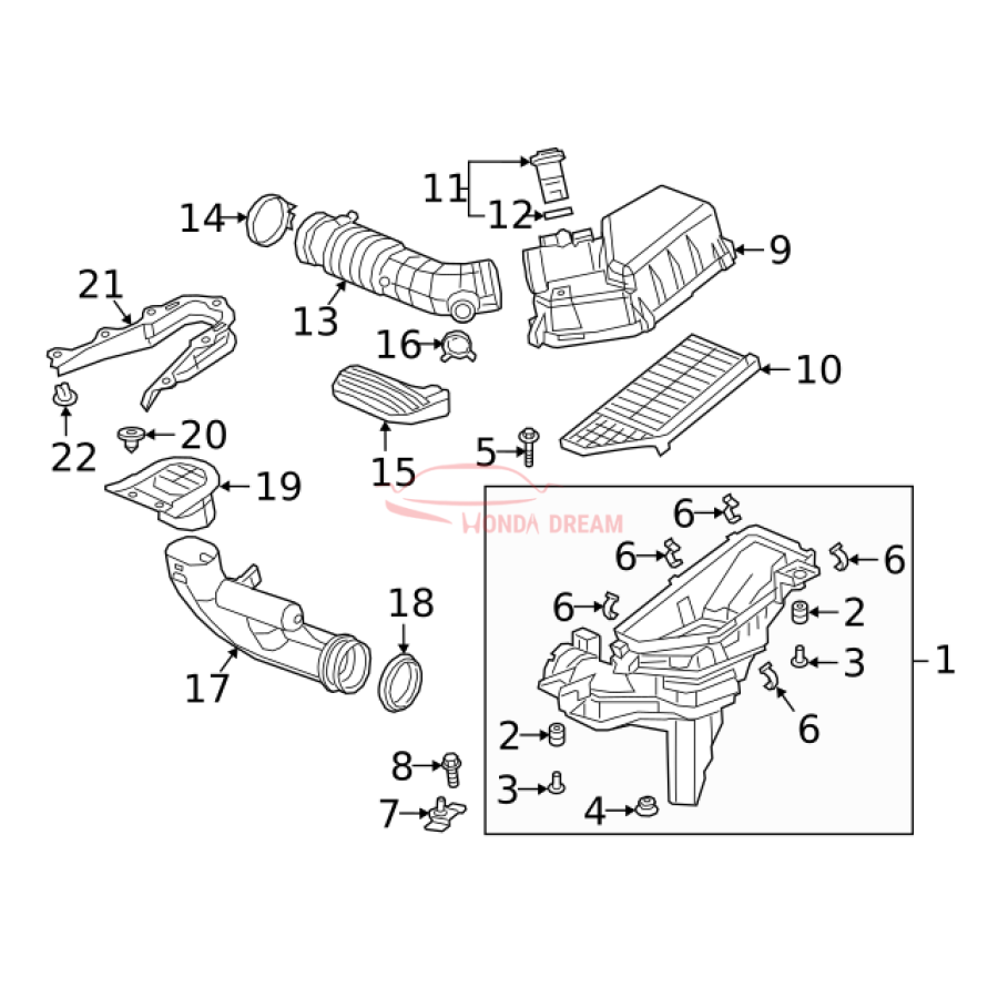 COVER COMP,AIR/C (17210-6L2-A01) - 2