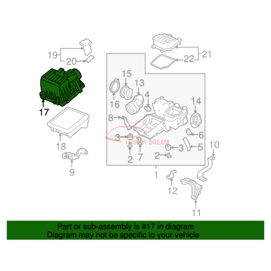 COVER COMP,AIR/C (17210-RB0-000) - 3