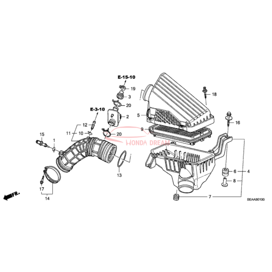 COVER COMP,AIR/C (17210-RBA-000) - 2