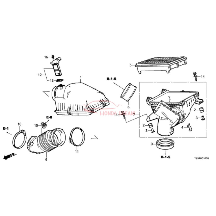 Air cleaner (17220-5J6-A00) - 3