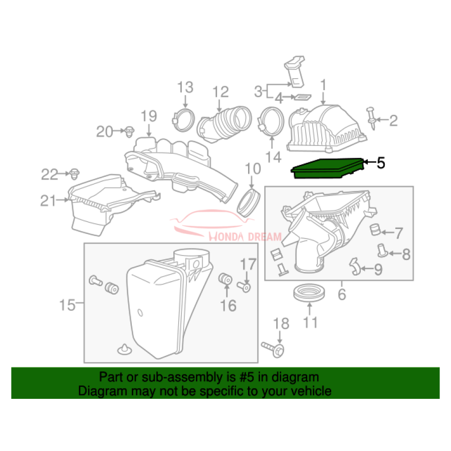 Air cleaner (17220-5J6-A10) - 2