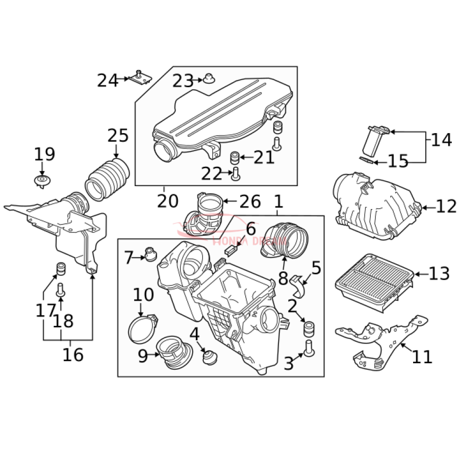 Air cleaner (17220-5K0-A00) - 2