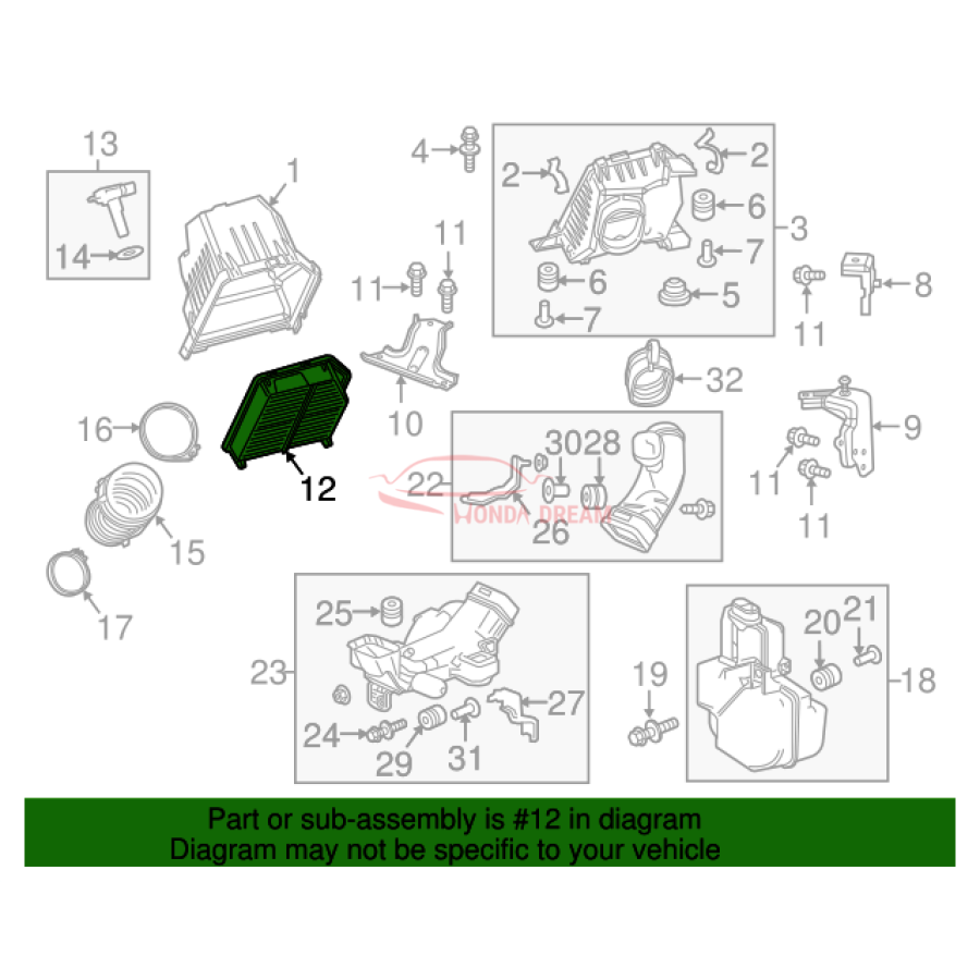 Air cleaner (17220-5LA-A00) - 2