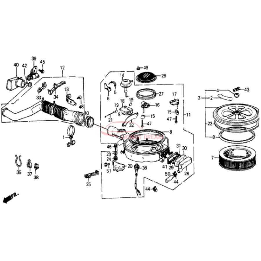 Air cleaner (17220-PE0-663) - 2