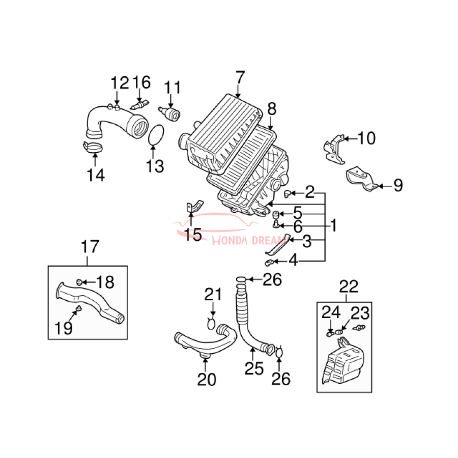 Air cleaner (17220-PHM-505) - 3