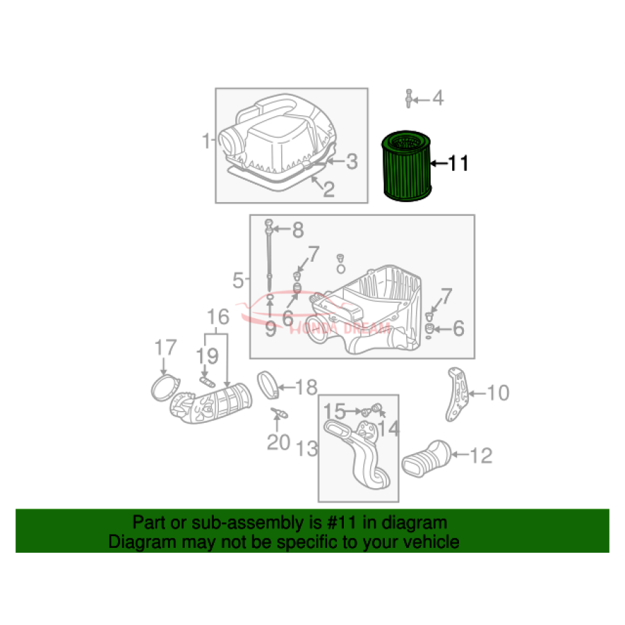 Air cleaner (17220-PNB-505) - 3