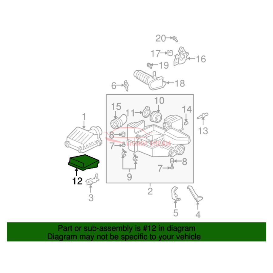 Air cleaner (17220-PWA-505) - 2