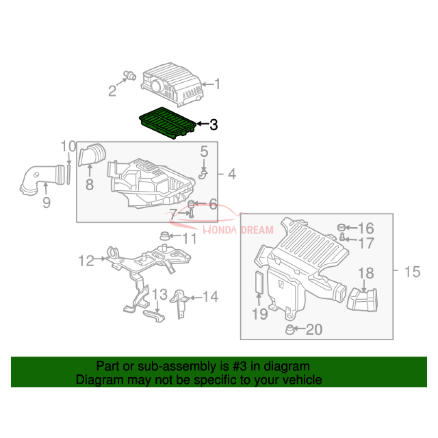 Air cleaner (17220-PZA-505) - 2