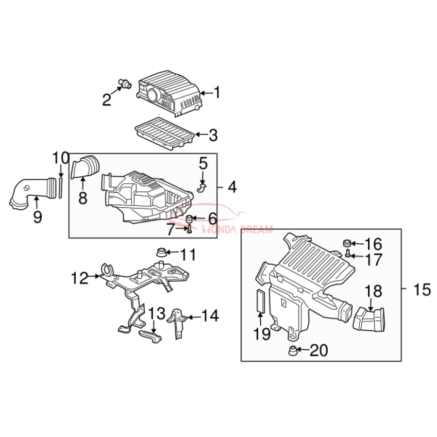 Air cleaner (17220-PZA-505) - 3