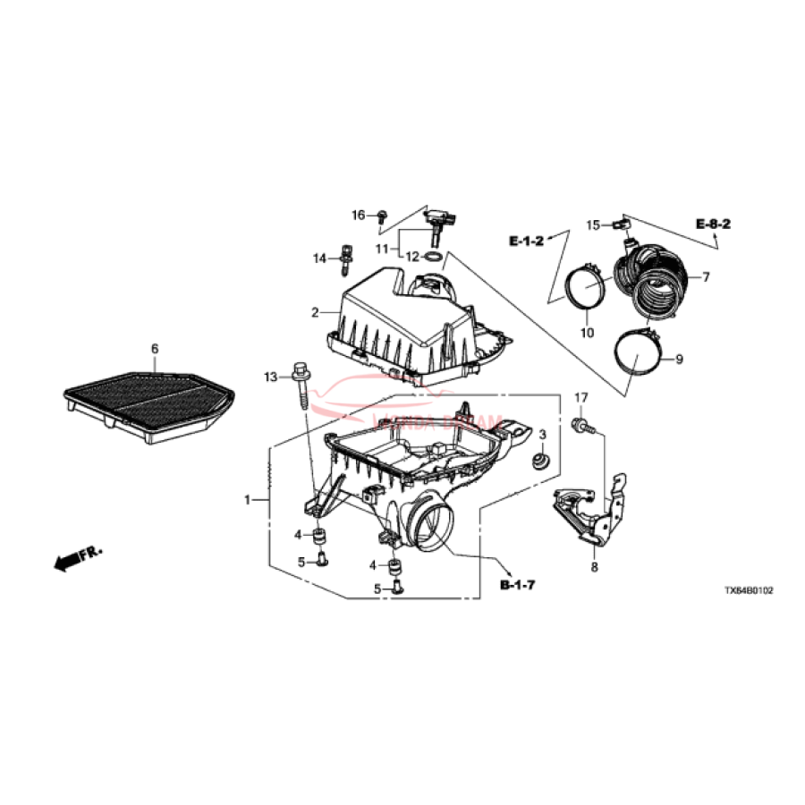 Air cleaner (17220-R4H-A00) - 3