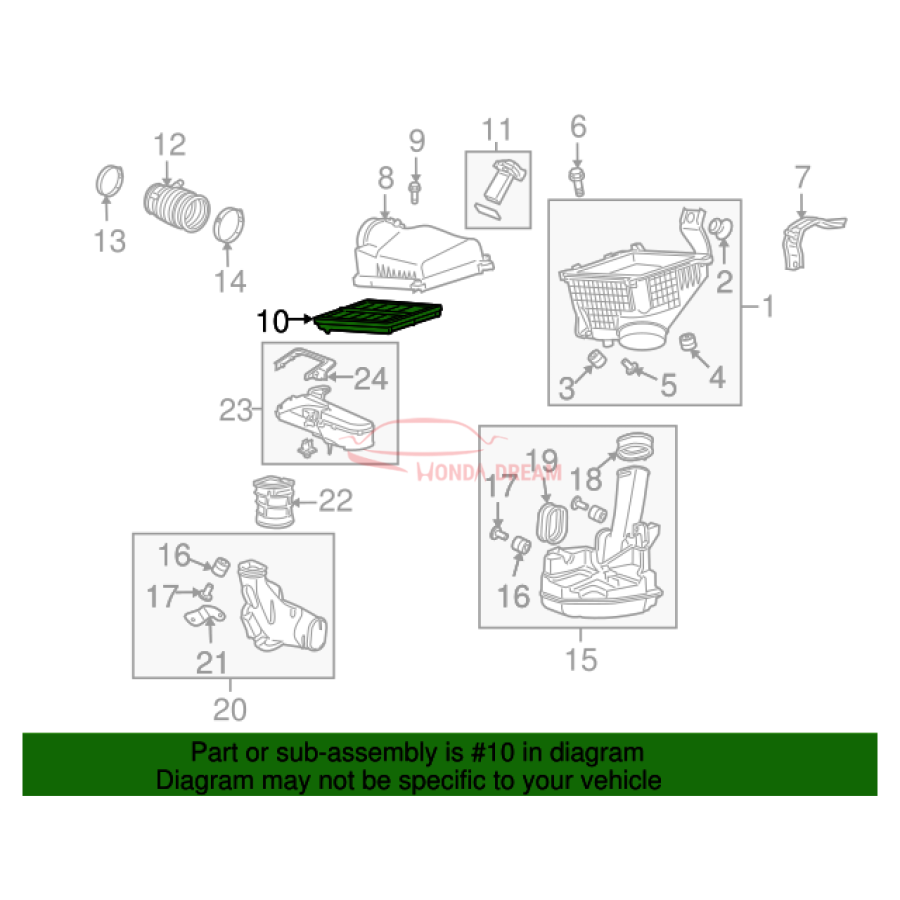 Air cleaner (17220-R70-A00) - 2