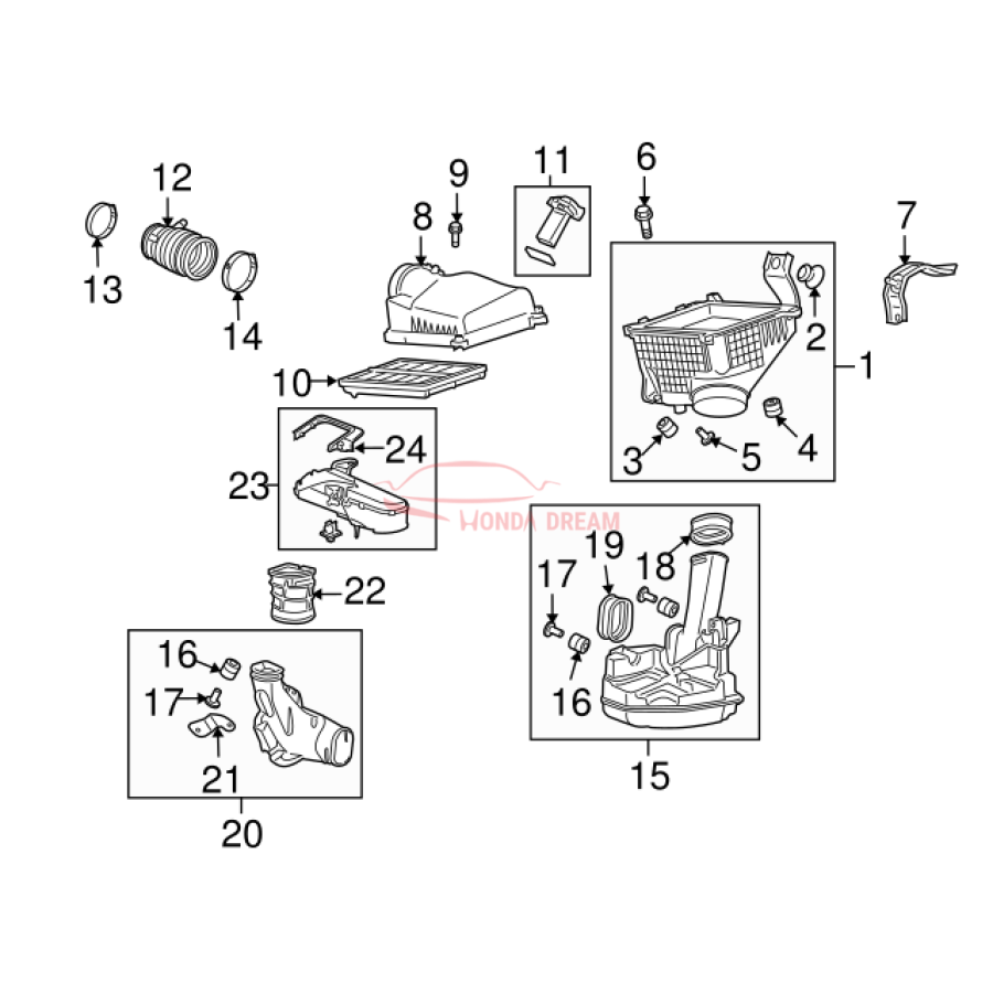 Air cleaner (17220-R70-A00) - 3