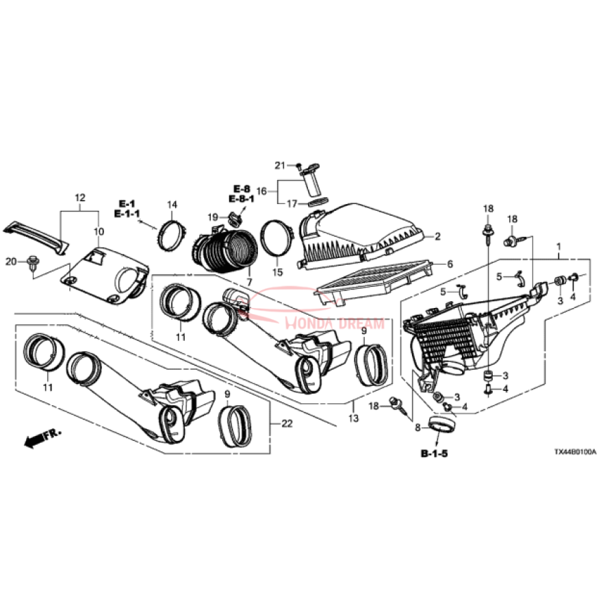 Air cleaner (17220-R8A-A01) - 3