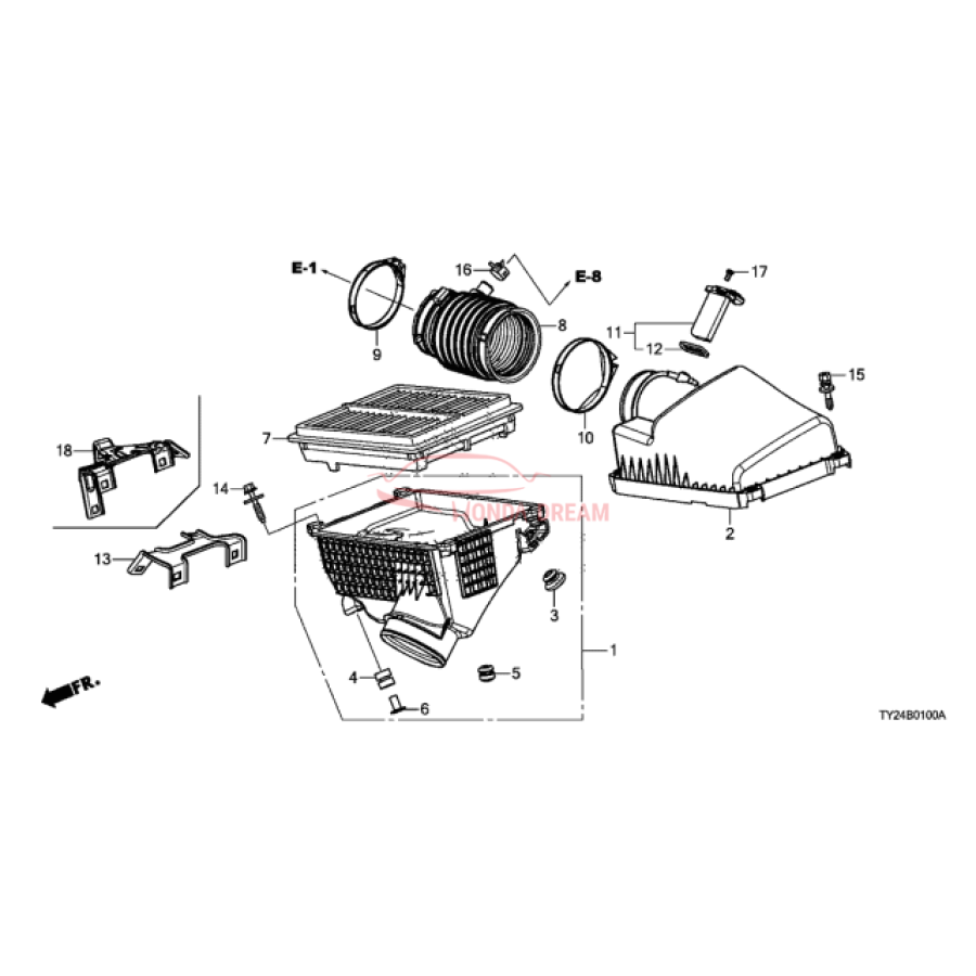 Air cleaner (17220-R9P-A01) - 1