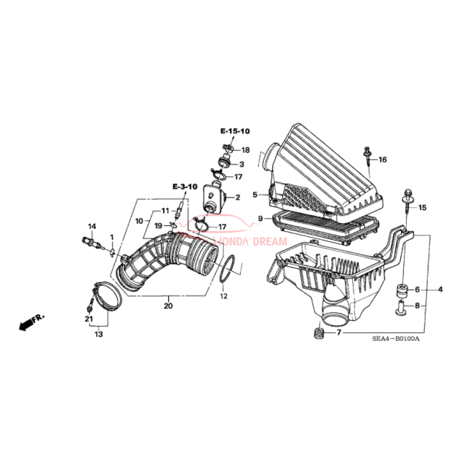 Air cleaner (17220-RAA-A00) - 2