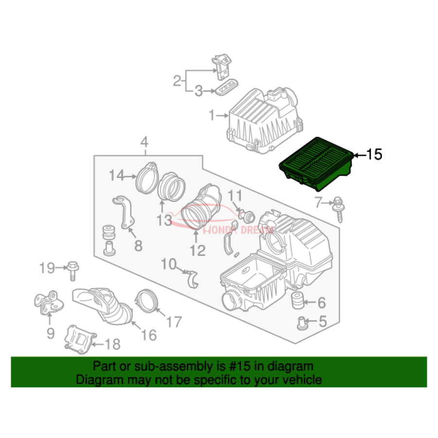 Air cleaner (17220-RBJ-000) - 2