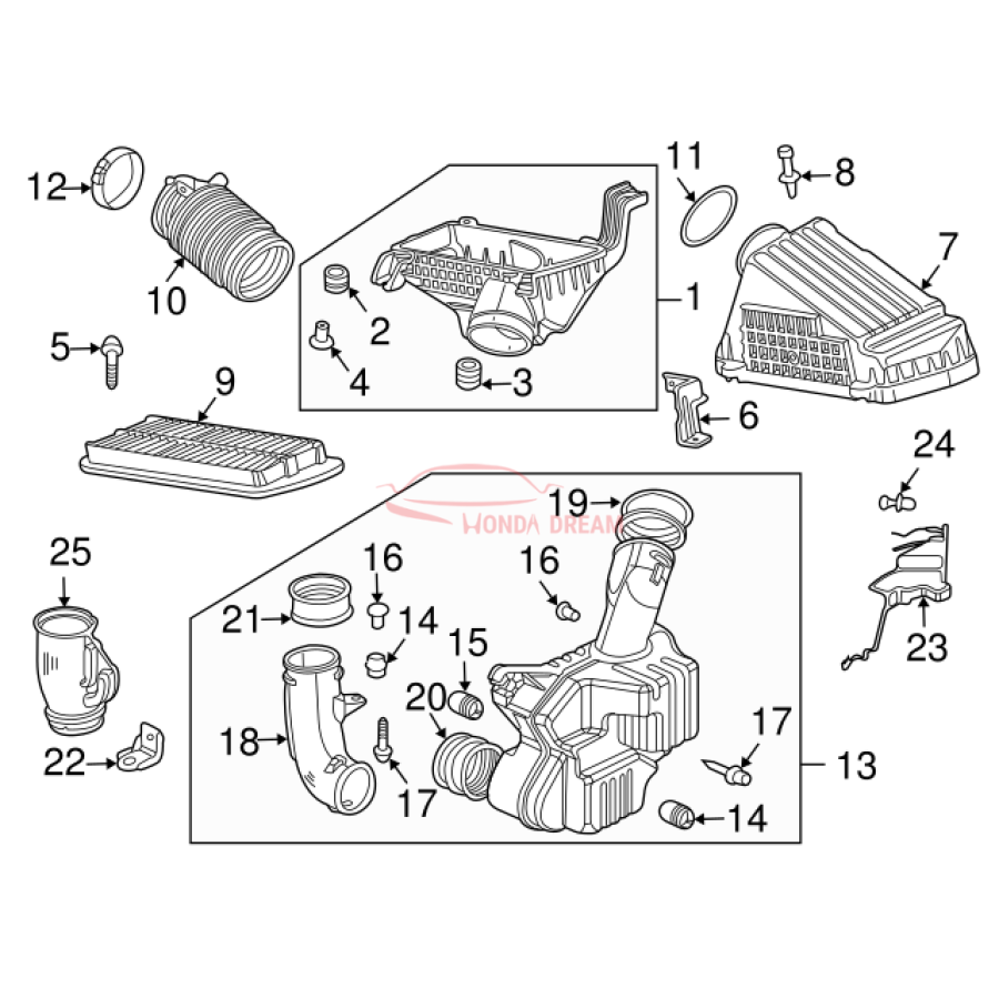 Air cleaner (17220-RCA-A00) - 3