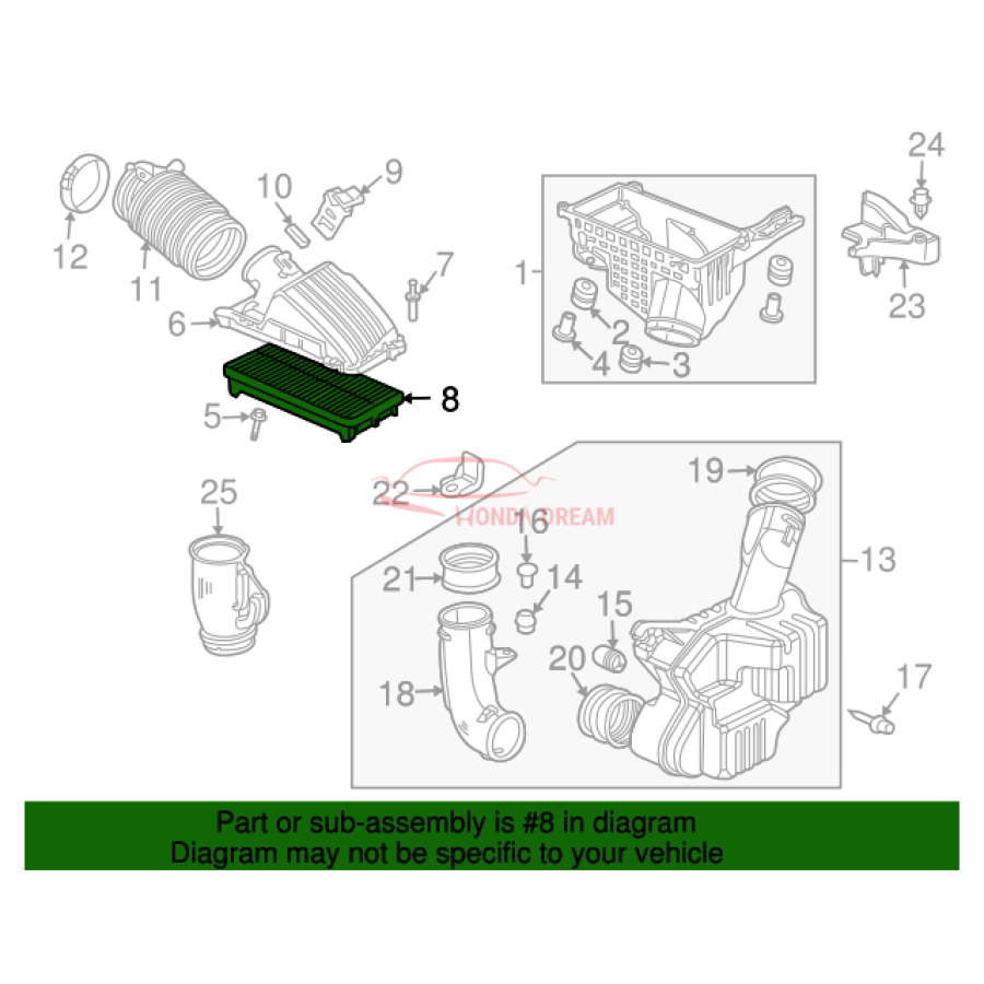 Air cleaner (17220-RCJ-505) - 2