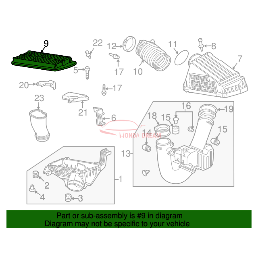 Air cleaner (17220-RDA-A00) - 2