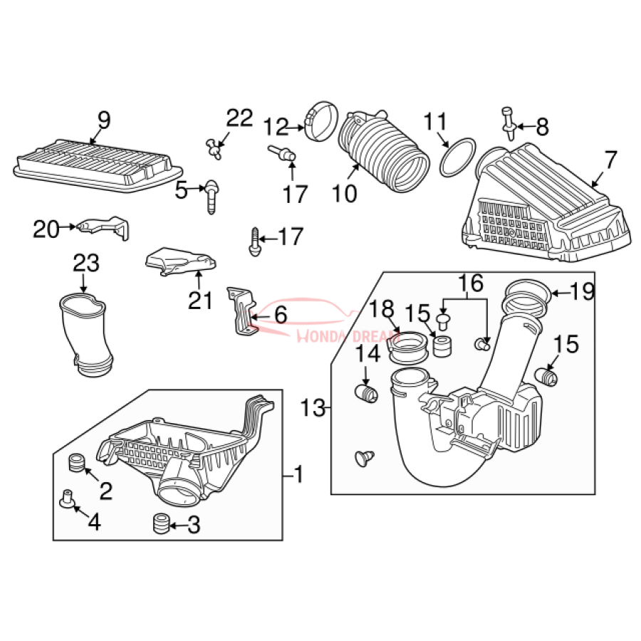 Air cleaner (17220-RDA-A00) - 3