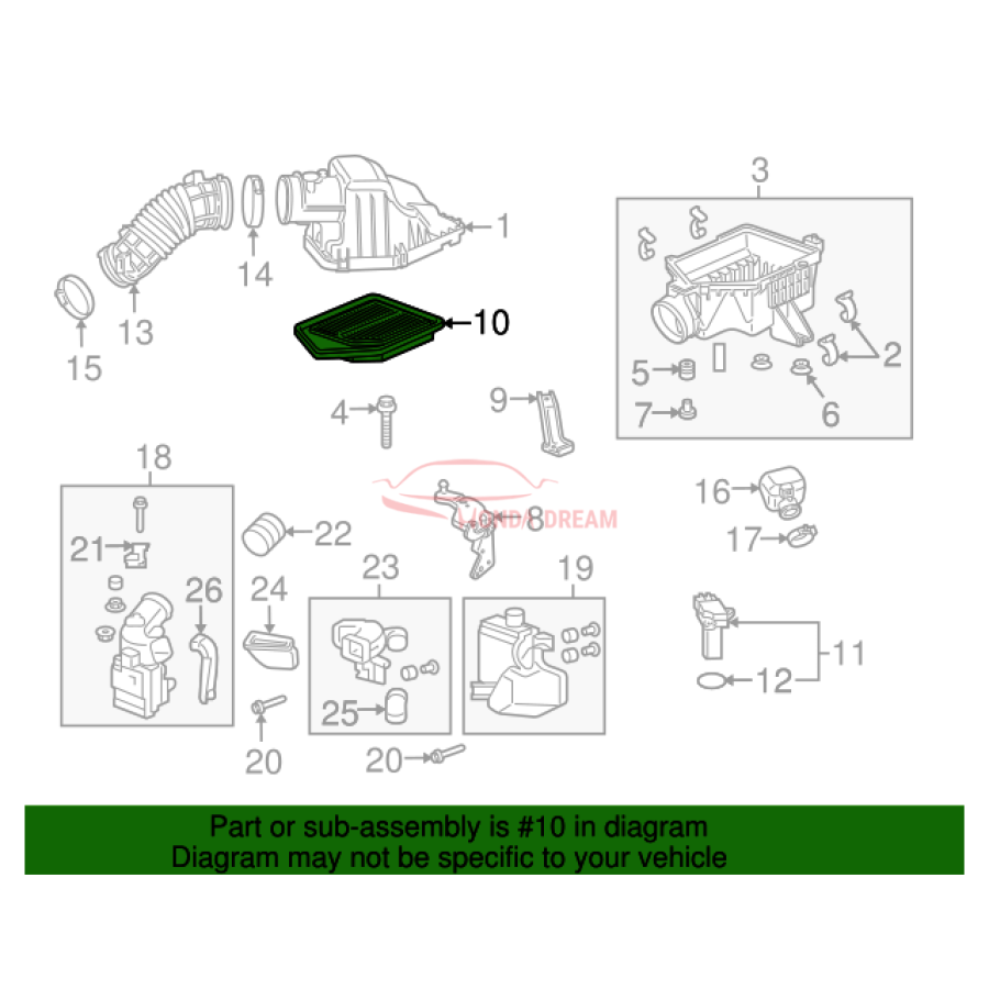 Air cleaner (17220-REZ-A00) - 2