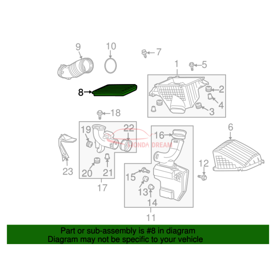 Air cleaner (17220-RGL-A00) - 2