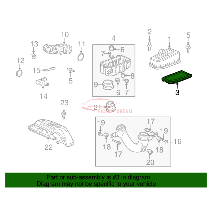 Air cleaner (17220-RJE-A00) - 2