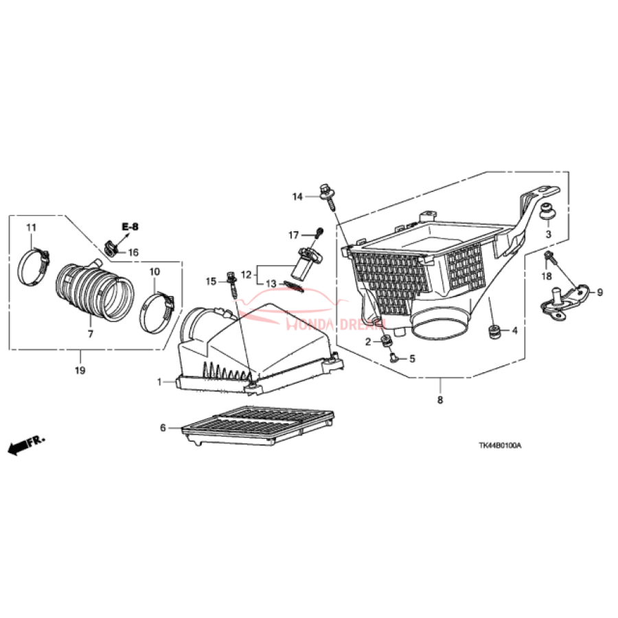 Air cleaner (17220-RK2-A00) - 3