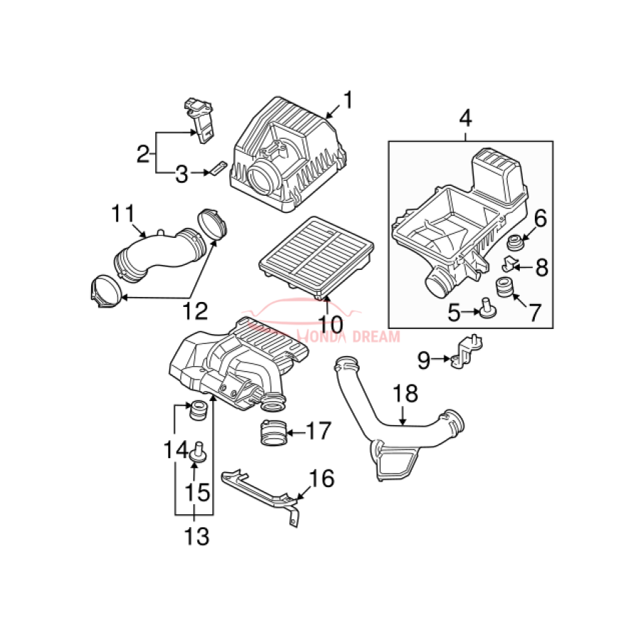 Air cleaner (17220-RMX-000) - 3