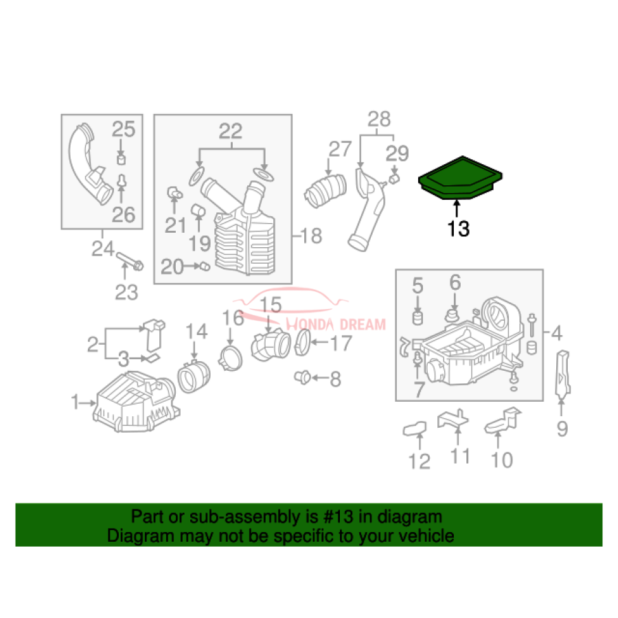 Air cleaner (17220-RNA-A00) - 2