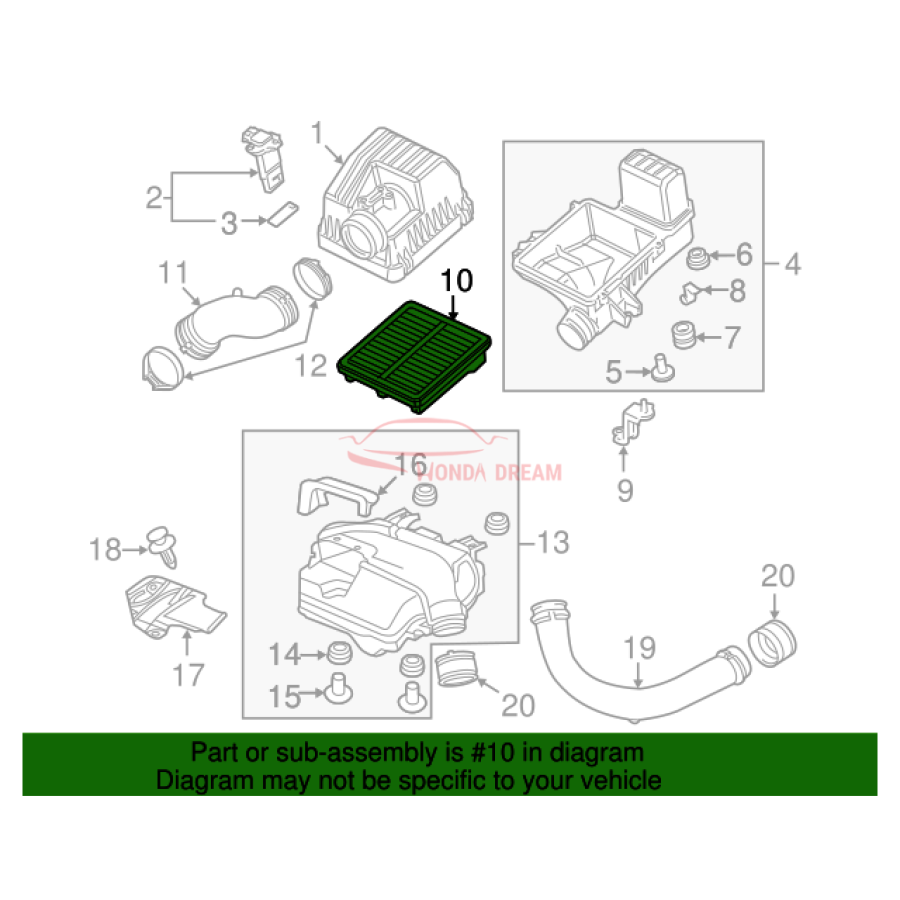 Air cleaner (17220-RW0-A01) - 2