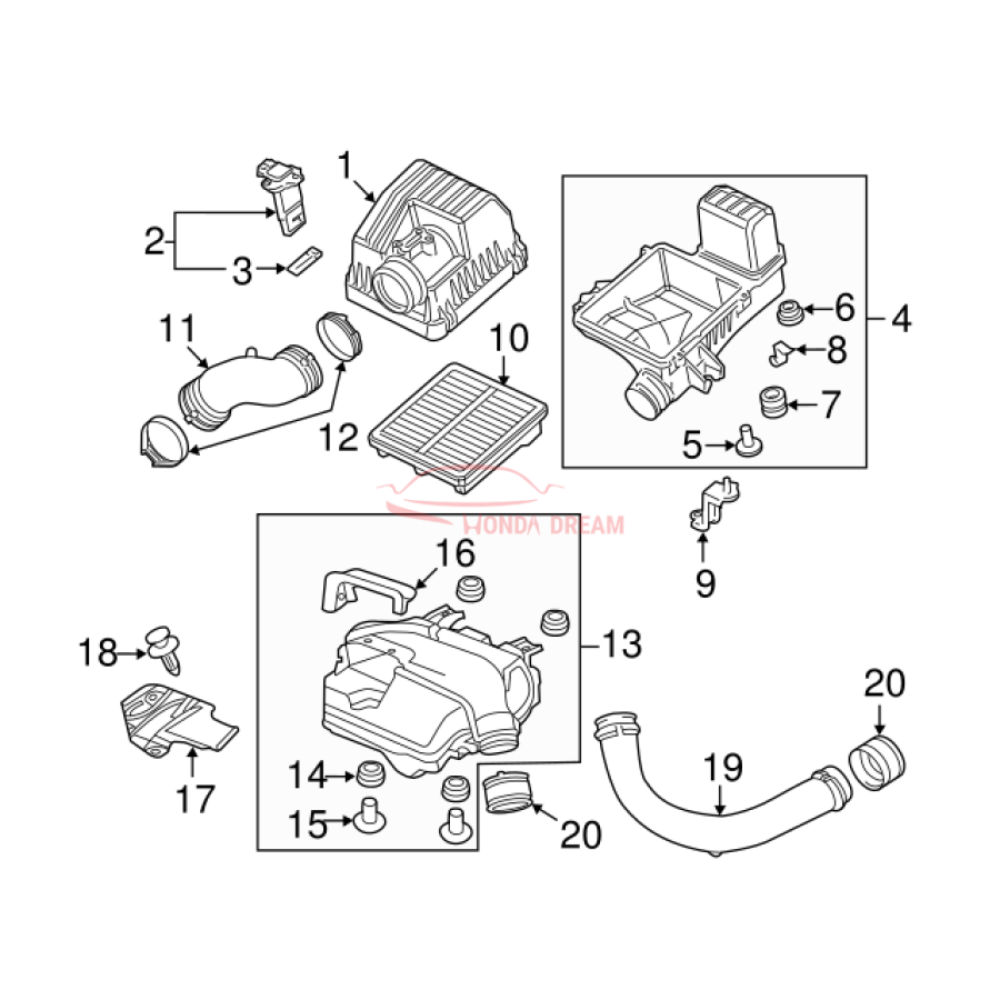 Air cleaner (17220-RW0-A01) - 3