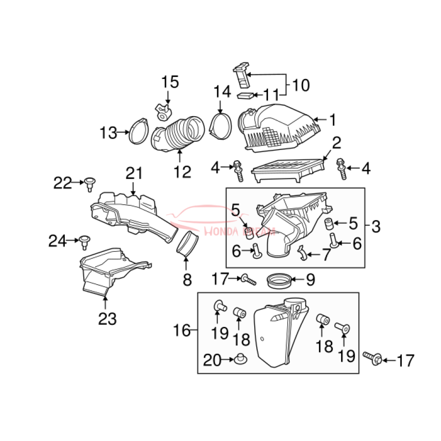 DWG,AIR FLOW TUBE (17228-5J6-A10) - 2