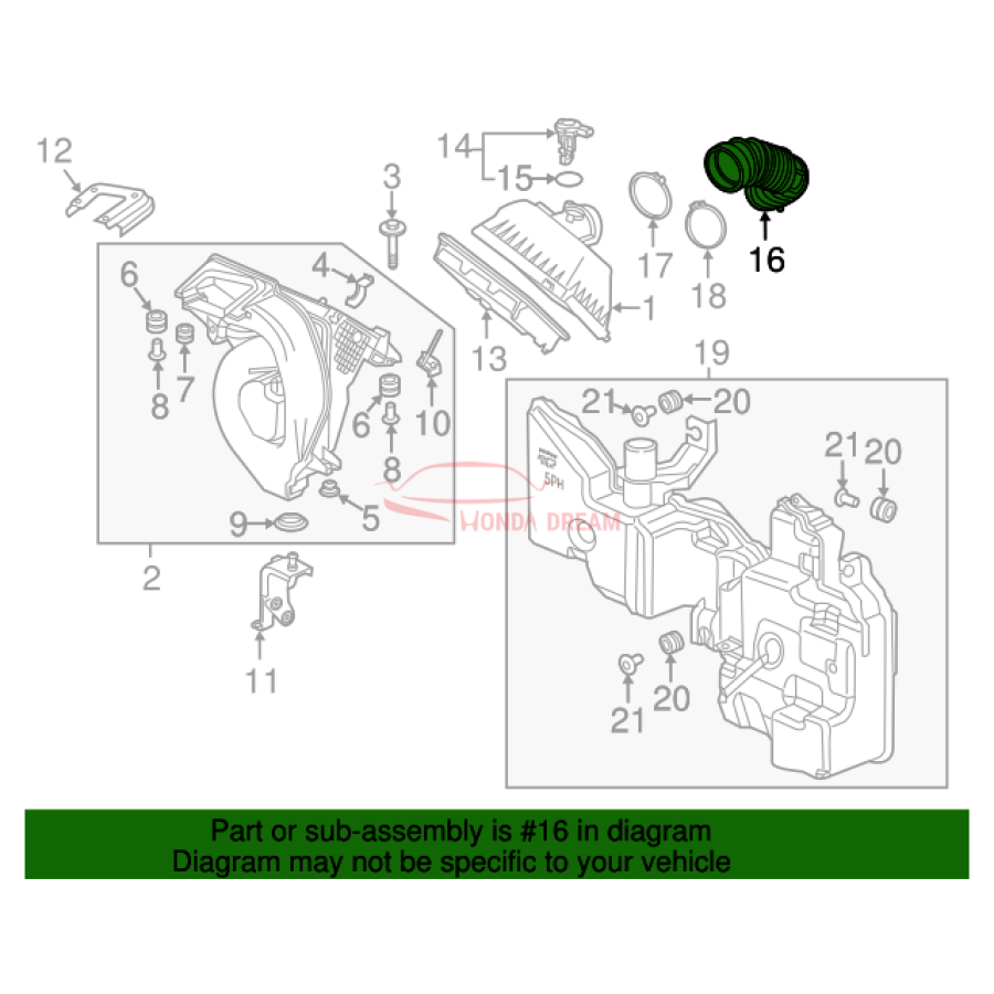 TUBE,AIR FLOW (17228-5PH-A00) - 3