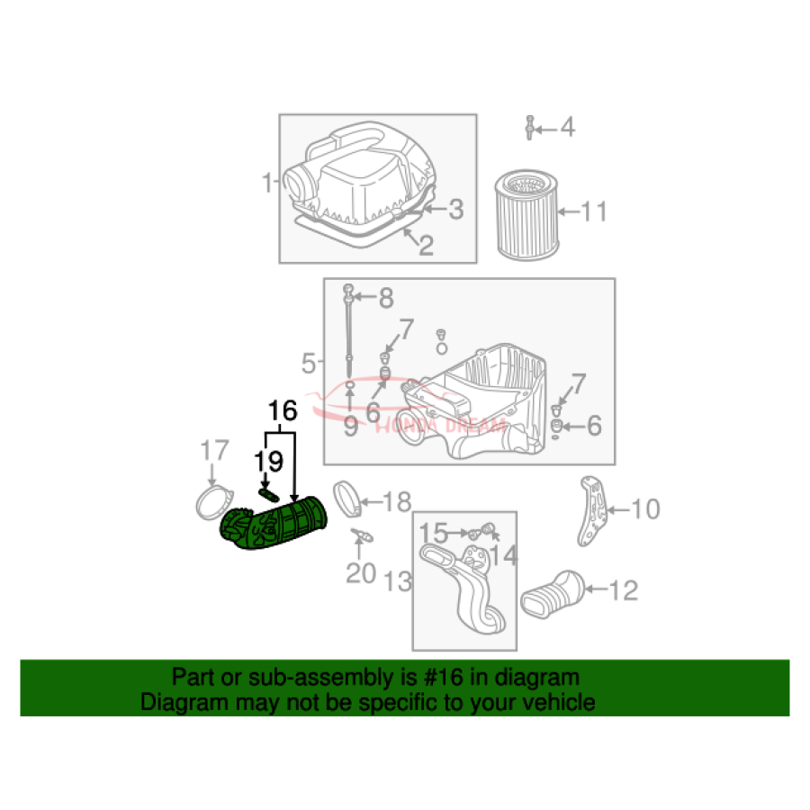 TUBE COMP,AIR FLO (17228-PNE-G00) - 3