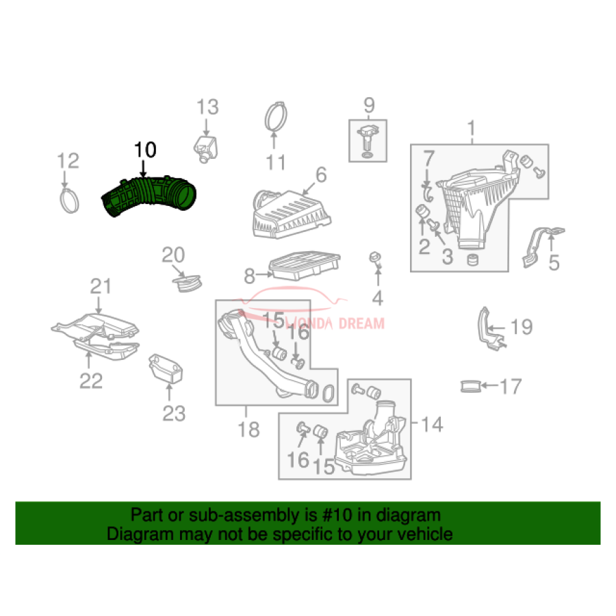 TUBE,AIR FLOW (17228-R40-A00) - 3