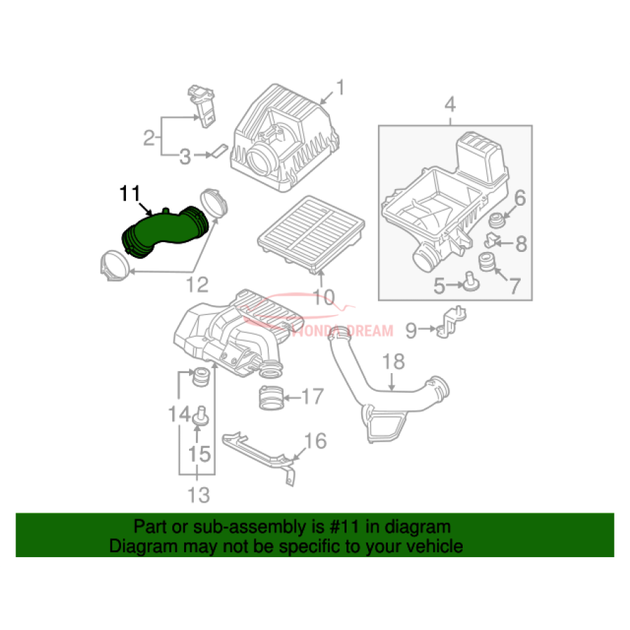 TUBE,AIR FLOW (17228-RMX-000) - 3