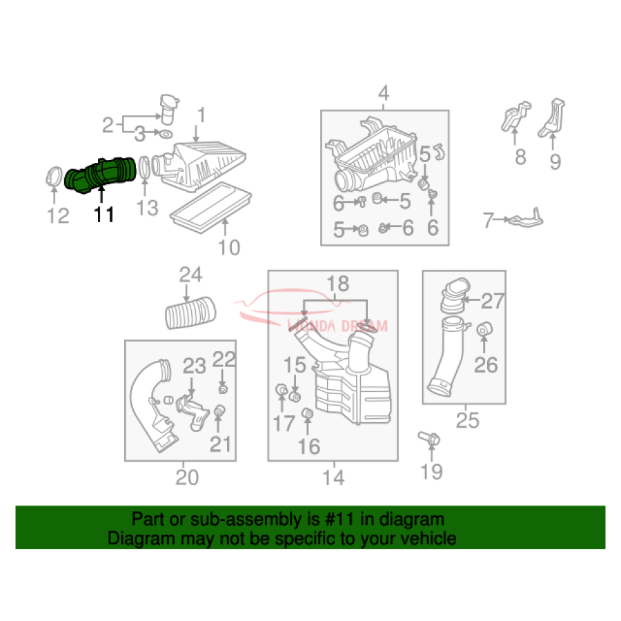 TUBE ASSY,AIR FLO (17228-RRB-A01) - 3