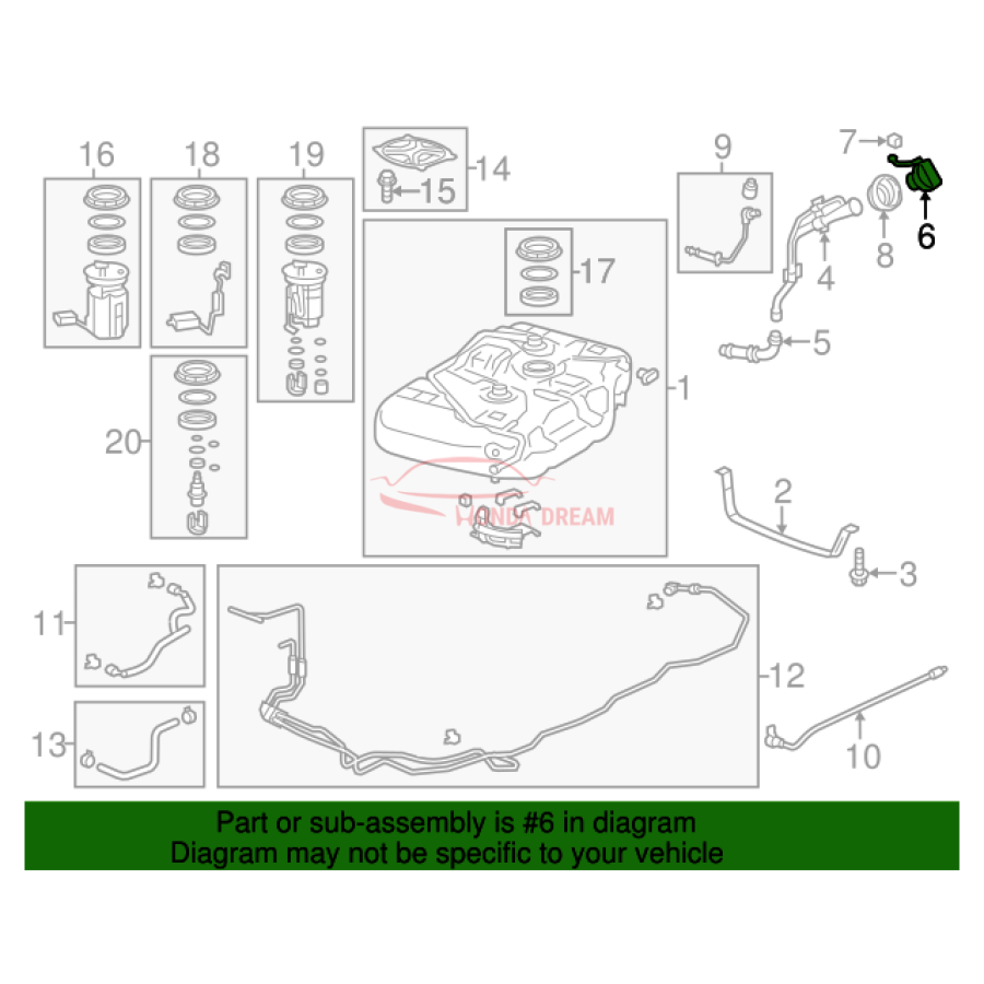 CAP COMP,FUEL FIL (17670-T3W-A01) - 2