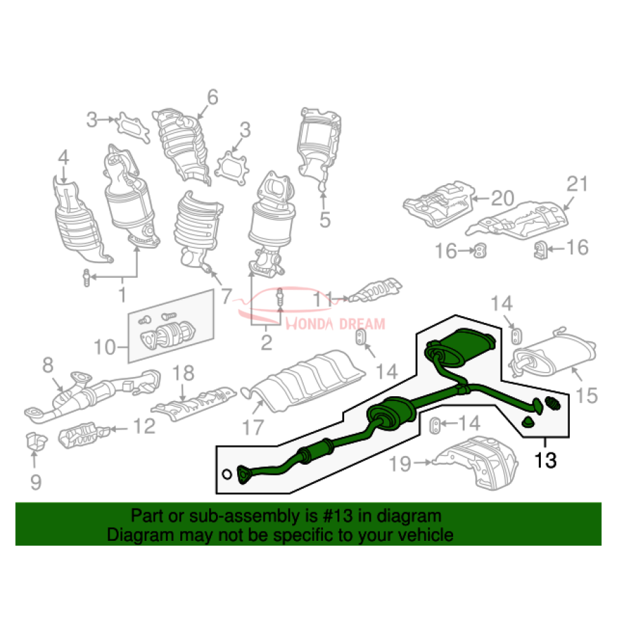 Muffler, Exhaust (18030-SDB-A11) - 2