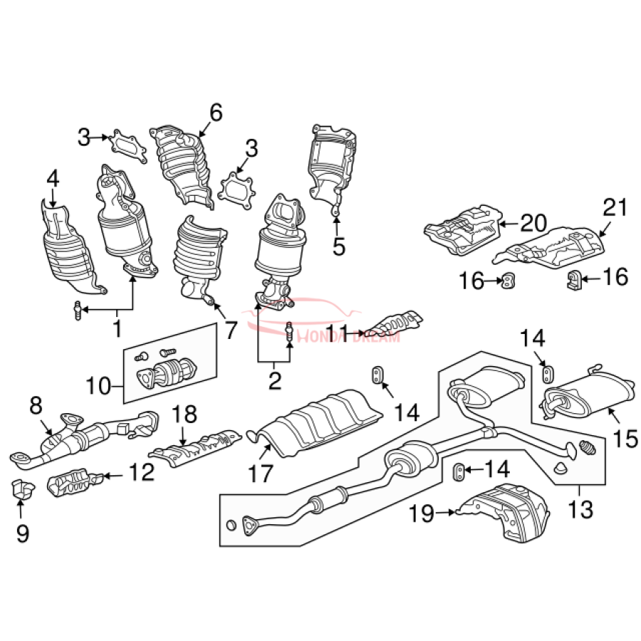 Muffler, Exhaust (18030-SDB-A11) - 3