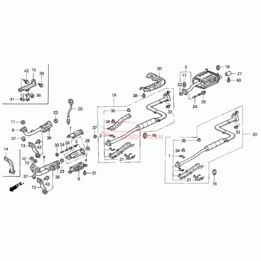 Muffler, Exhaust (18030-SR2-A20) - 1