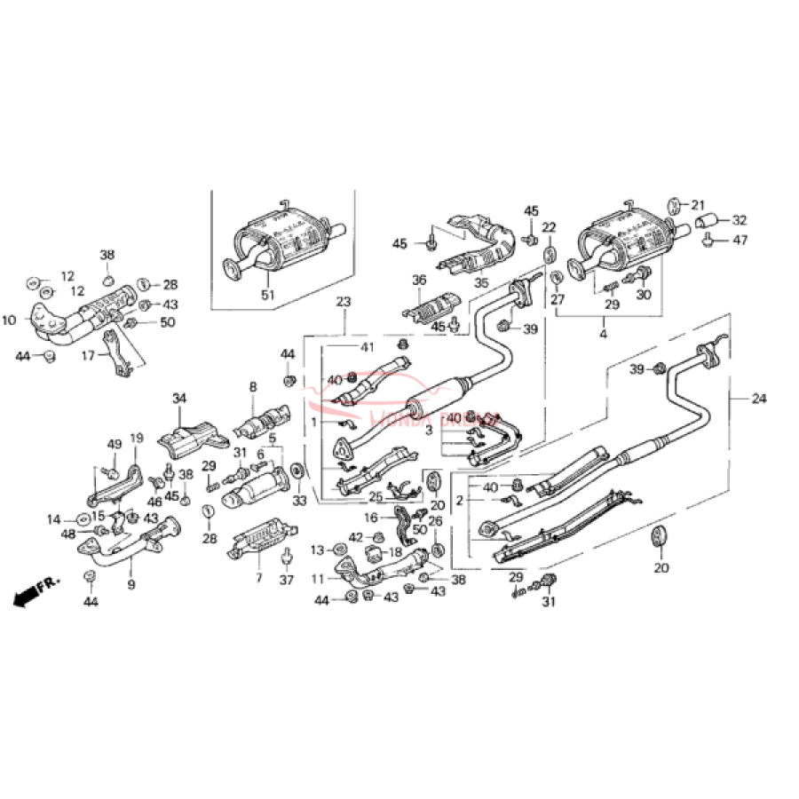 Muffler, Exhaust (18030-SR3-A70) - 1