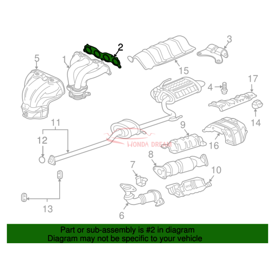 GASKET COMP,EXH M (18115-PNB-003) - 3