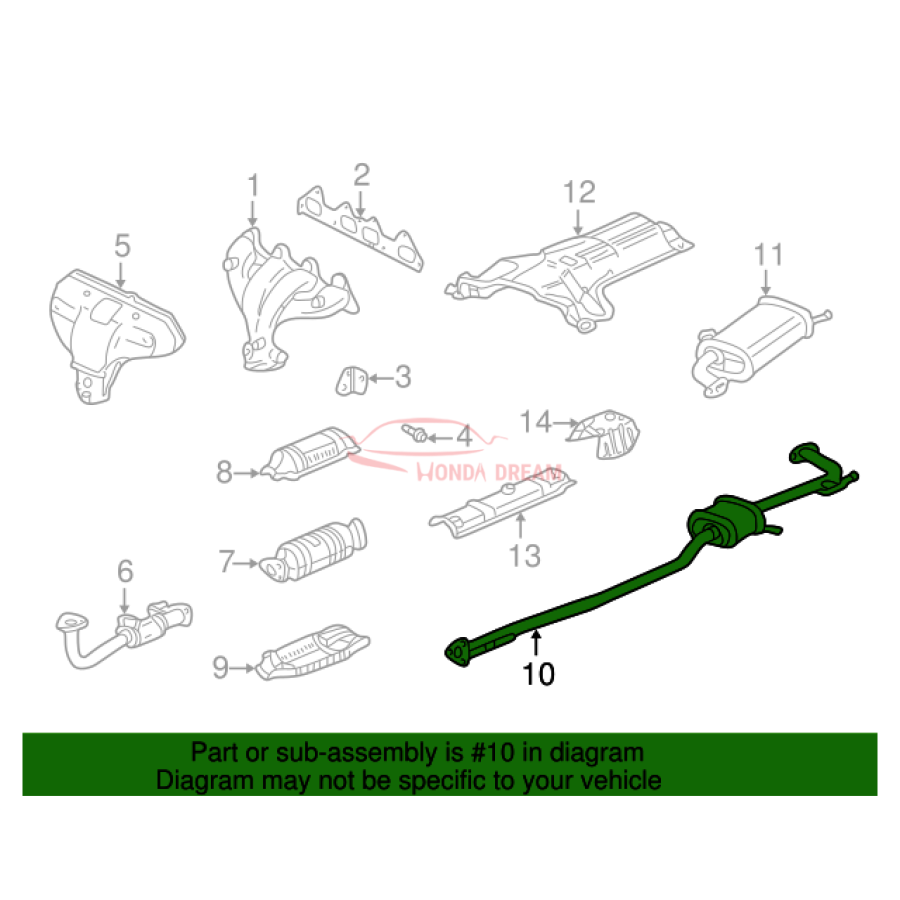 Exhaust Pipe, A (18210-S84-A01) - 2